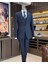 İtalyan stil slim fit erkek ceket yelek pantolon takım elbise lacivert T11685 1