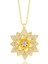 Gümüş Gold Beyaz Taşlı Lotus Çiçeği Kadın Kolye 1
