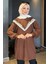 Kahve Dantel Detaylı Fırfırlı Tesettür Triko Tunik P-00009191 1
