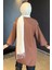 Kahve Dantel Detaylı Fırfırlı Tesettür Triko Tunik P-00009191 4