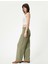 Pantolon Geniş Paça Modal Kumaş - Koton - 4SAK40226PW - Haki - 38 5