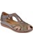 Hakiki Deri Comfort Kadın Sandalet FOR-22521 VİZON 1