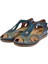 Deri Comfort Kadın Sandalet FOR-22521 Kot Mavi 4