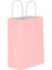 Büküm Saplı Kraft Kağıt Çanta Karton Hediyelik Poşet Torba - Pembe - 18X24 Cm. -25 Adetlik 4 Paket 4