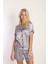 Sonsuz Şıklık Saten Şortlu Gömlek Yakalı Pijama Takımı 3
