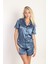 Sonsuz Şıklık Saten Şortlu Gömlek Yakalı Pijama Takımı 5