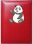 Kişiye Özel Sevimli Panda 1 Görselli Kırmızı Ruhsat Kabı 1