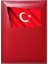 Kişiye Özel Türk Bayrağı Görselli Kırmızı Ruhsat Kabı 1