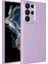 Samsung Galaxy S22 Ultra Uyumlu Kamera Korumalı Simli Lüks Koton Kapak-Lila 1