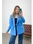 Mavi Oversize Çift Düğmeli Blazer Ceket 1