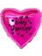 18 Inç Fuşya Renk Kalp - Emzik Figürlü Baby Shower Temalı Kalp Folyo Balon 1