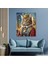 Tekli Dikey Kanvas Duvar Tablosu Kral Kostümlü Tekir Kedi 1