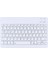Samsung Galaxy Tab Active 3 T577 8" Uyumlu Kablosuz Bluetooth Şarjlı Mini Q Klavye Mouse Set - Beyaz 2
