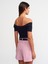 10528 Bardot Yaka Fitilli Triko Top-Siyah 2