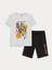 Lcw Kids Bisiklet Yaka Baskılı Kısa Kollu Erkek Çocuk Şortlu Pijama Takımı 1
