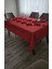 Çizgi Detaylı Masa Örtüsü Kırmızı 12 Kişilik 26 Parça - Masa 160X220...160X400 2