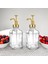 Damla 2 Li Kristal Cam, Yağlık ,kahve Dağıtıcı Dispenser, Sabunluk,losyon Gold 500 ml 2