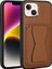iPhone 14 - Uyumlu Kartlıklı Standlı ​pu Deri Memo Kapak-Kahverengi 1