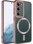 Galaxy S23 Plus Uyumlu Magsafe Wireless Şarj Özellikli Setro Silikon-Rose Gold 1