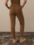 Kadın Camel Lüks Pamuk Dokulu Regular Fit Pantolon 4
