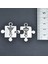 Puzzle - King - Queen Deri ip Kolye - Gümüş Kaplama - Kadın Erkek Kolye - No:955 5