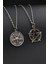 2'li Lucifer Morning Star Pentagram Wicca Erkek Kadın Kolye Seti - Kod:1129 1