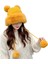 Bayanlar Sonbahar ve Kış Sevimli Mickey Kürk Topu Kazak Kap Sıcak Artı Polar Earmuffs Örme Şapka (Yurt Dışından) 1