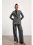 Loose Fit Feminen Antrasit Kadın Blazer Ceket 1