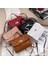Düz Renk Çok Yönlü Satchel Zil Çizgili Kare Kadın Küçük Çanta Moda Yuvarlak Kilit Gelgit Omuz Çantası (Yurt Dışından) 1
