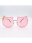 Avekı Kids Sevimli Yay Vurgulu Metal Kız Kedi Şekilli Güneş Gözlüğü, Pembe (Yurt Dışından) 1