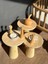 Wood Wooden Mantar Sehpa 3'lü Set Üçlü Set 3