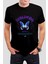 Butterfly Baskılı Siyah Unisex Tişört 1