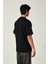 Yarım Oversize Baskılı T-Shirt L - Siyah 5