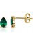14 Ayar Altın Kök Zümrüt Damla Taş Detaylı Küpe 1