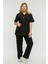 Ultralycra Comfy - Büyük Beden Likralı Doktor Hemşire Forma Takımı (Unı), Siyah 3