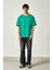 Yarım Oversize Baskılı T-Shirt S - Yeşil 2