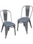 Tolix Kolsuz Metal Sandalye-Antrasit Gri(2 Adet) 1