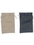 2 Adet Hasır Kese Çanta Torba Hediyelik Kese Keten Siyah ve Hasır Rengi 26X17,5 cm 1