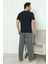 Flk 8180 Pamuklu Penye Erkek Düğmeli Kısa Kollu Pijama Takımı 5