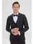 Slim Fit Dar Kesim Kırlangıç Yaka Yünlü Yelekli Smokin Takım 1