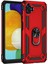 Samsung Galaxy A05 Kılıf Military Ring Holder Kırmızı 1