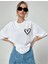 Baskılı Oversize T-Shirt Beyaz 1