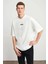 Baskılı Oversize T-Shirt Beyaz 3