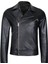 Santo Siyah Erkek Deri Biker Ceket 3