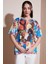 Desenli Pamuklu Relaxed Fit Bluz Bayan Bluz 24Y0927K1 3