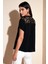 Güpür Detaylı % 100 Pamuk Regular Fit V Yaka Bluz Bayan Bluz 611BZ0286 2