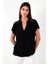 Güpür Detaylı % 100 Pamuk Regular Fit V Yaka Bluz Bayan Bluz 611BZ0286 3