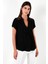 Güpür Detaylı % 100 Pamuk Regular Fit V Yaka Bluz Bayan Bluz 611BZ0286 4