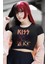 Kiss Baskılı Crop Top, Kadın Rock Temalı Crop Bluz 1