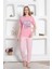 Dreamy Pamuklu Kısa Kollu Desenli Paça Manşetli Pijama Takımı 1